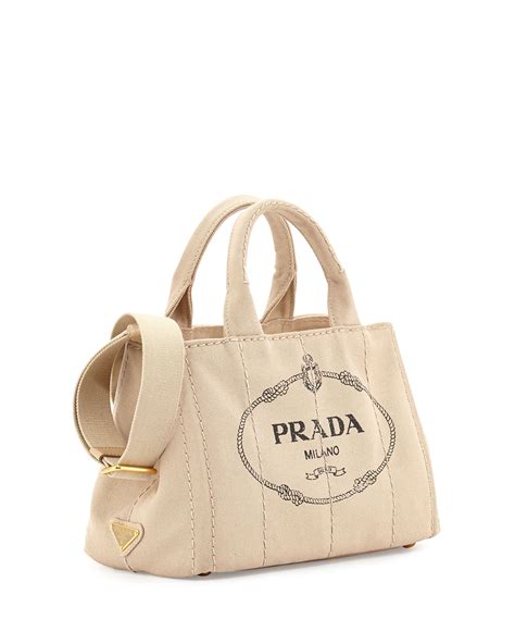 Prada Logo Tote Bag In White 